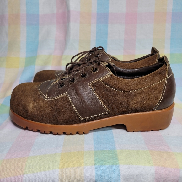 Rare 1970s BeeJays Sunbeam leather suede trainers shoes vintage brown lace up - Picture 2 of 13